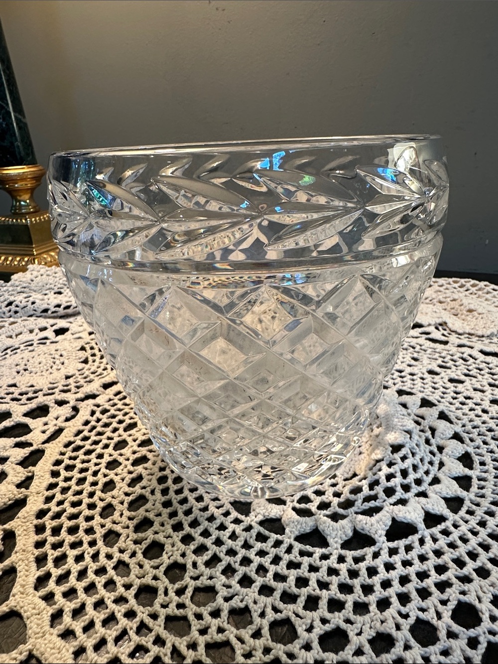 Vintage Waterford Glandore Crystal Diamond Cut Ice 🧊 Bucket / Decorative